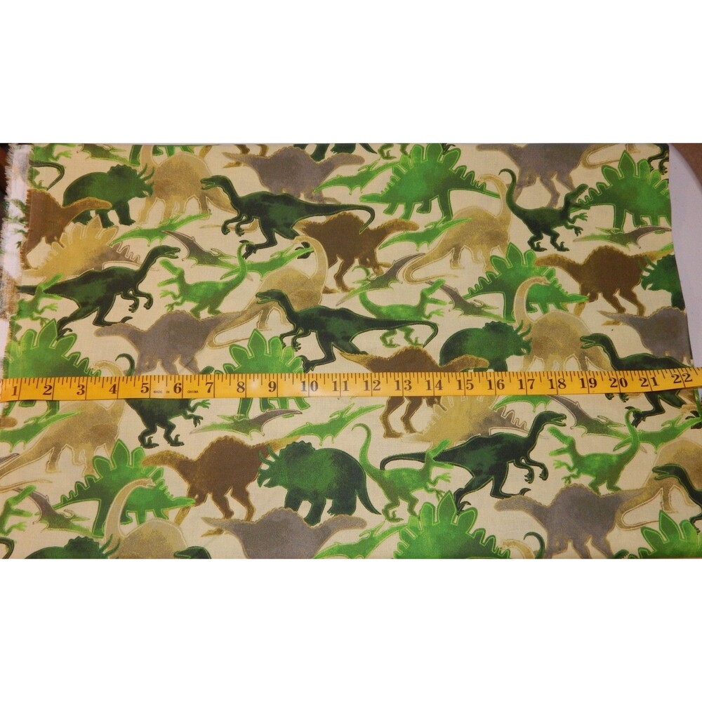One Yard 44 inches Wide Springs Brand Dinosaur Camouflage Camo Cotton Fabric - Picture 2 of 4